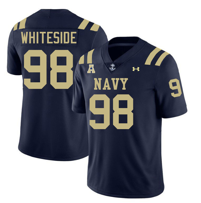 Navy Midshipmen #98 Kendall Whiteside College Football Jerseys,Apparels Stitched-Navy Navy Midshipmen #98 Kendall Whiteside College Football Jerseys,Apparels Stitched-Navy